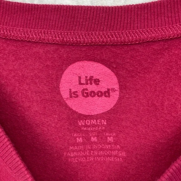 Life Is Good Women’s Pink Sweatshirt sz Medium - Picture 9 of 11